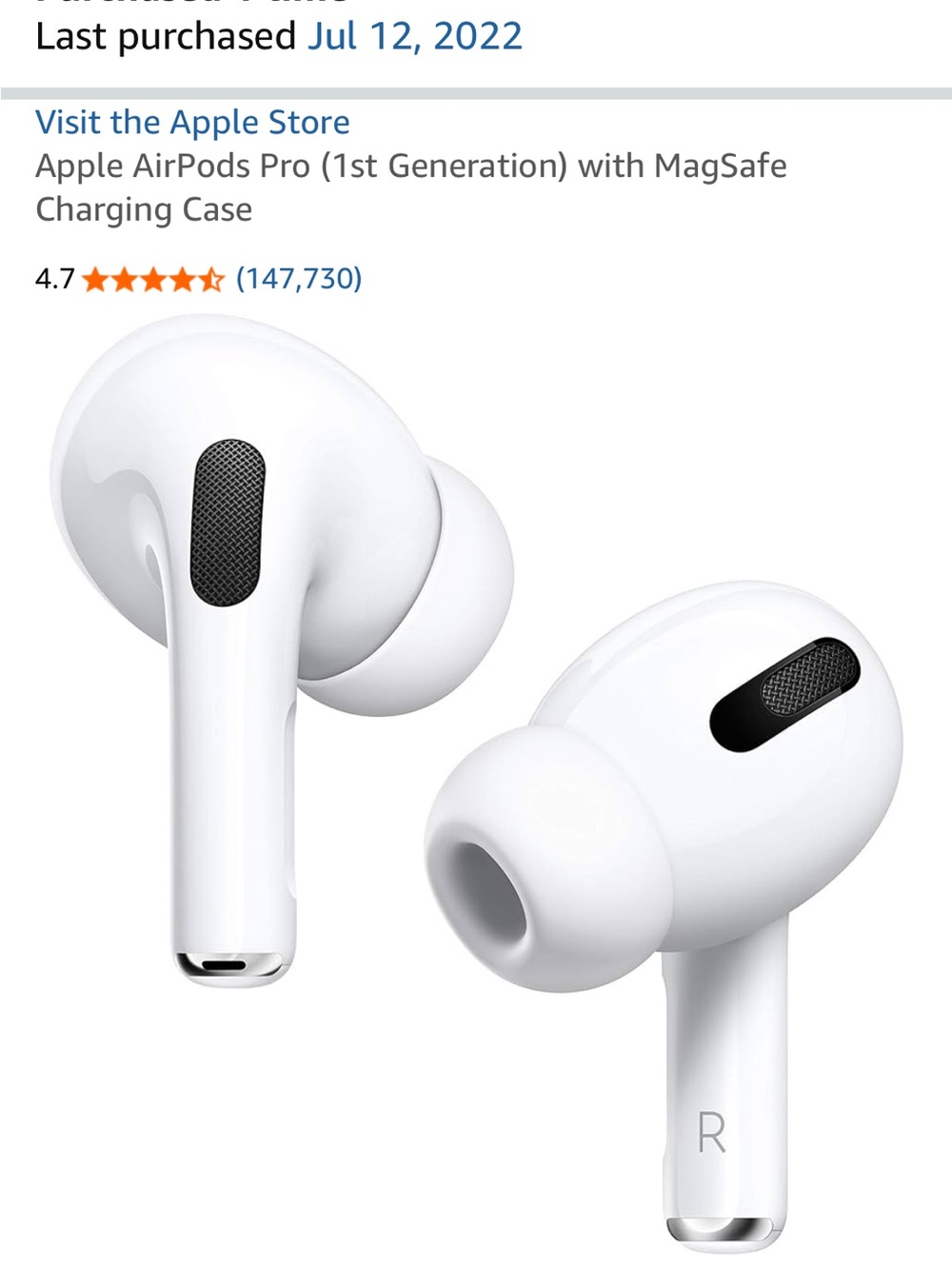 Apple AirPods Pro (1st Generation) MagSafe Charging Case (no charging cord)